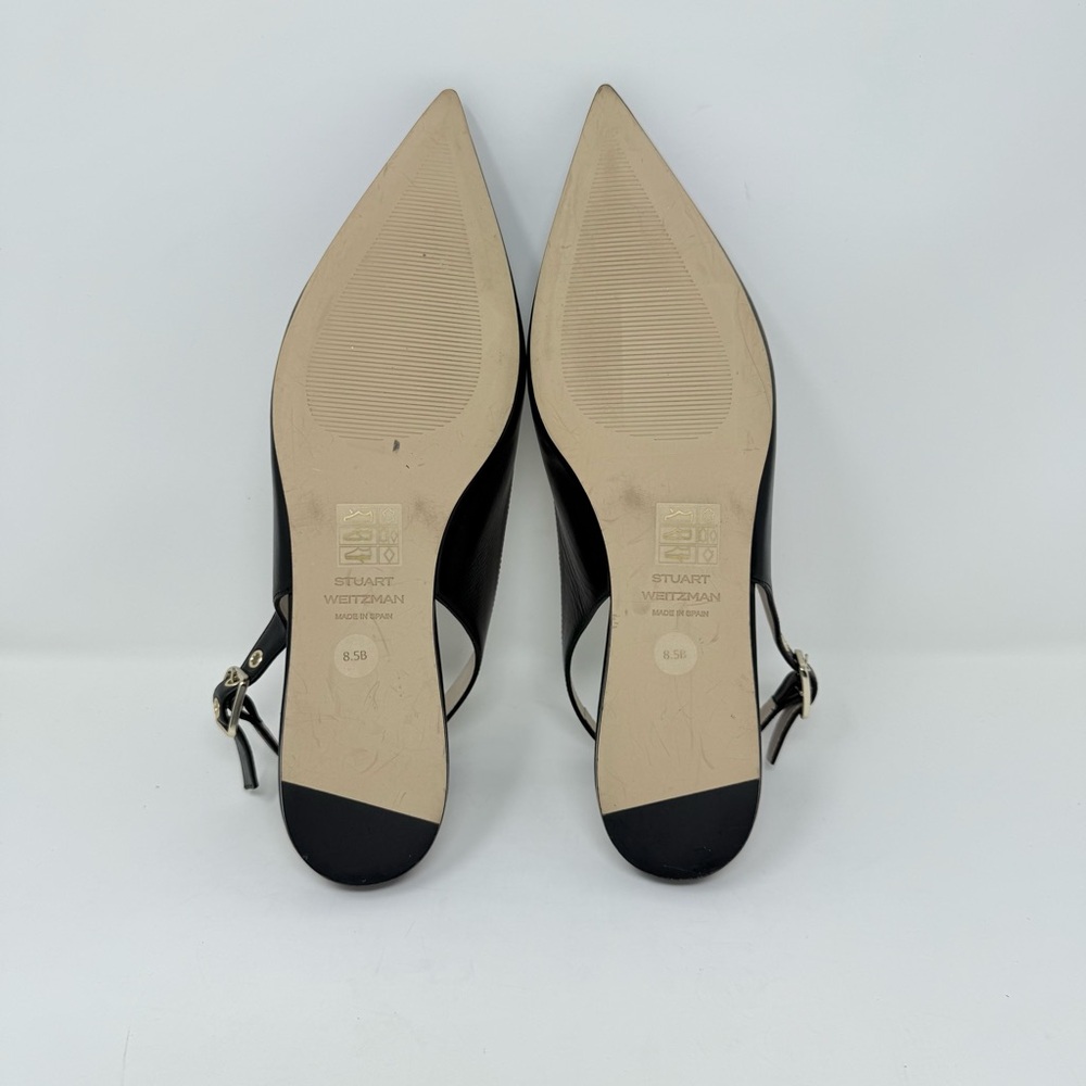 New Stuart Weitzman Ryder Slingback Flat Black Sz 8.5 - Picture 14 of 14